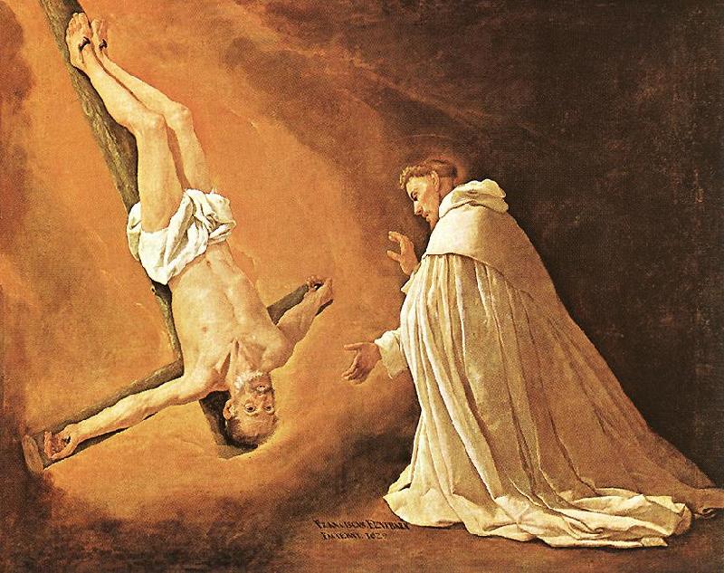 ZURBARAN  Francisco de The Apparition of Apostle St Peter to St Peter of Nolasco Norge oil painting art